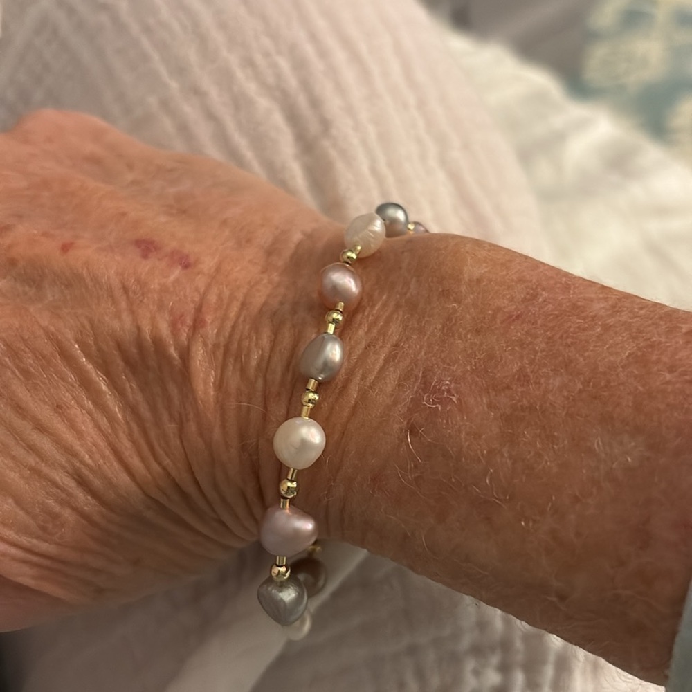 Pearl Bracelet 18k plated gold - Picture 2 of 4